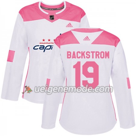 Dame Eishockey Washington Capitals Trikot Nicklas Backstrom 19 Adidas 2017-2018 Weiß Pink Fashion Authentic